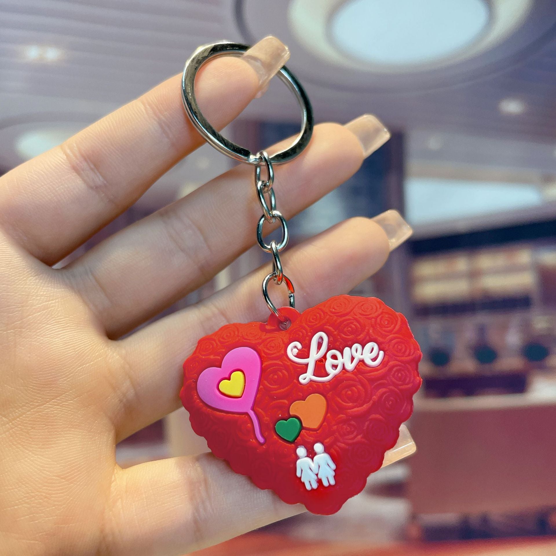 Wholesale PVC LOVE Heart Keychain